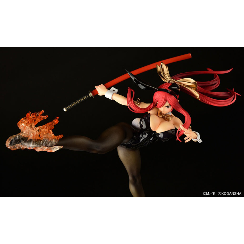 ORCATOYS Fairy Tail - Erza Scarlet High Kick Ver. Black Bunny Figurine