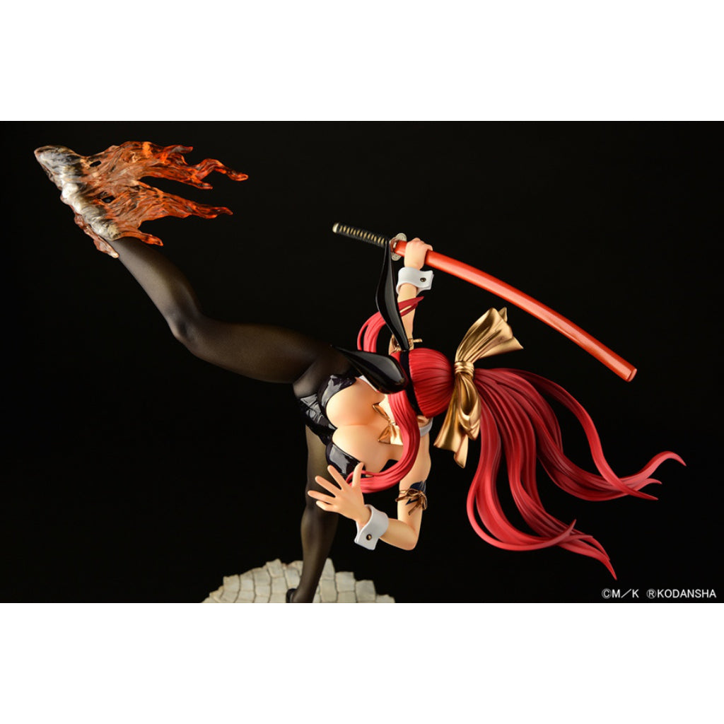 ORCATOYS Fairy Tail - Erza Scarlet High Kick Ver. Black Bunny Figurine