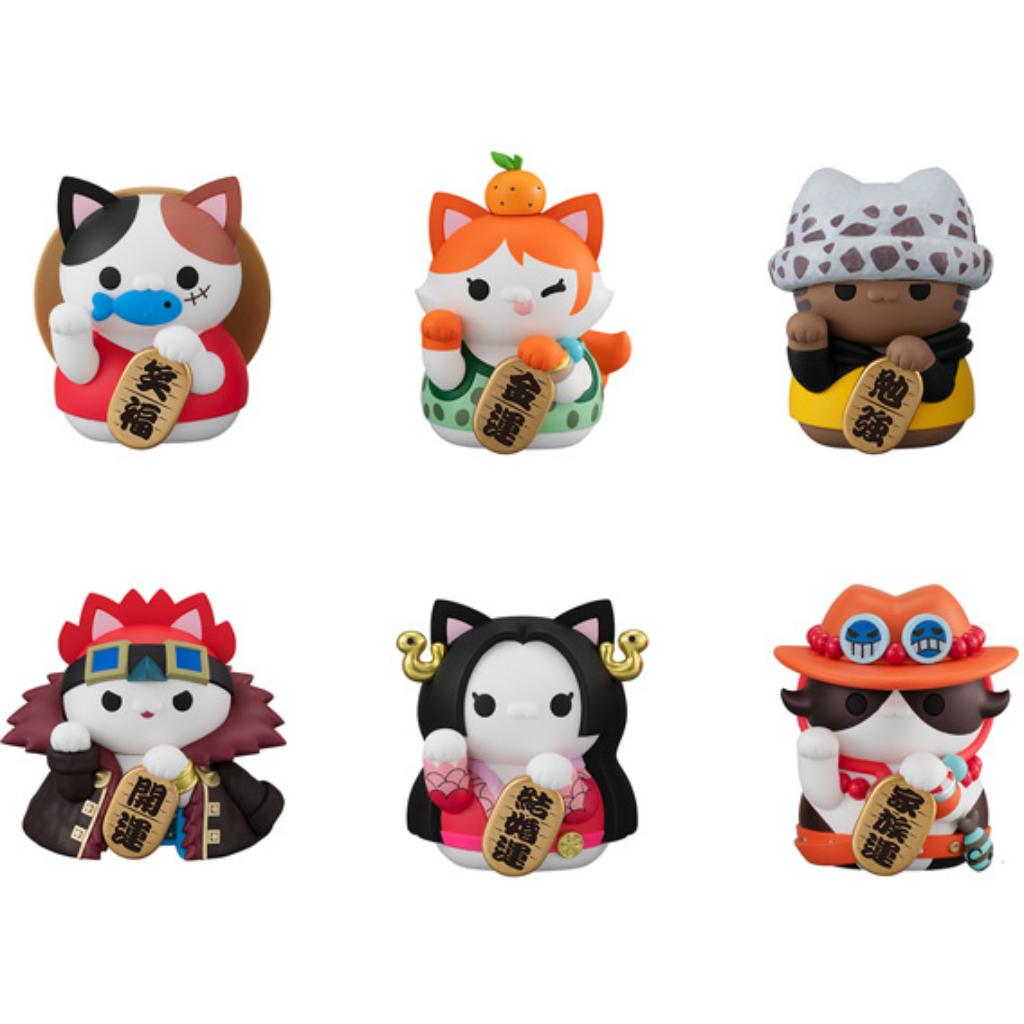 Mega Cat Project One Piece Nyan Piece Nyan! Maneki Neko Fortune Lucky Cat Pirates (Box Of 6)