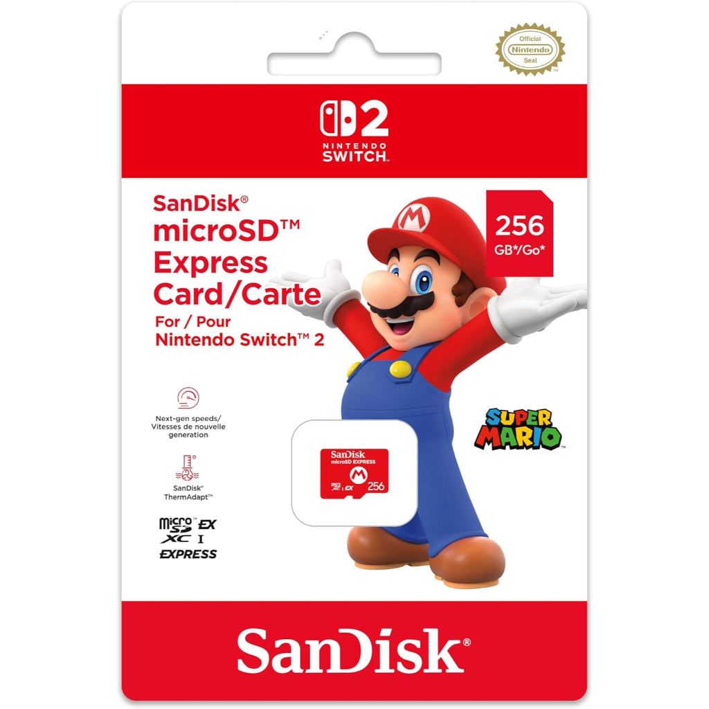 SanDisk 256GB MicroSD Express Card For Nintendo Switch 2 (Super Mario Design)