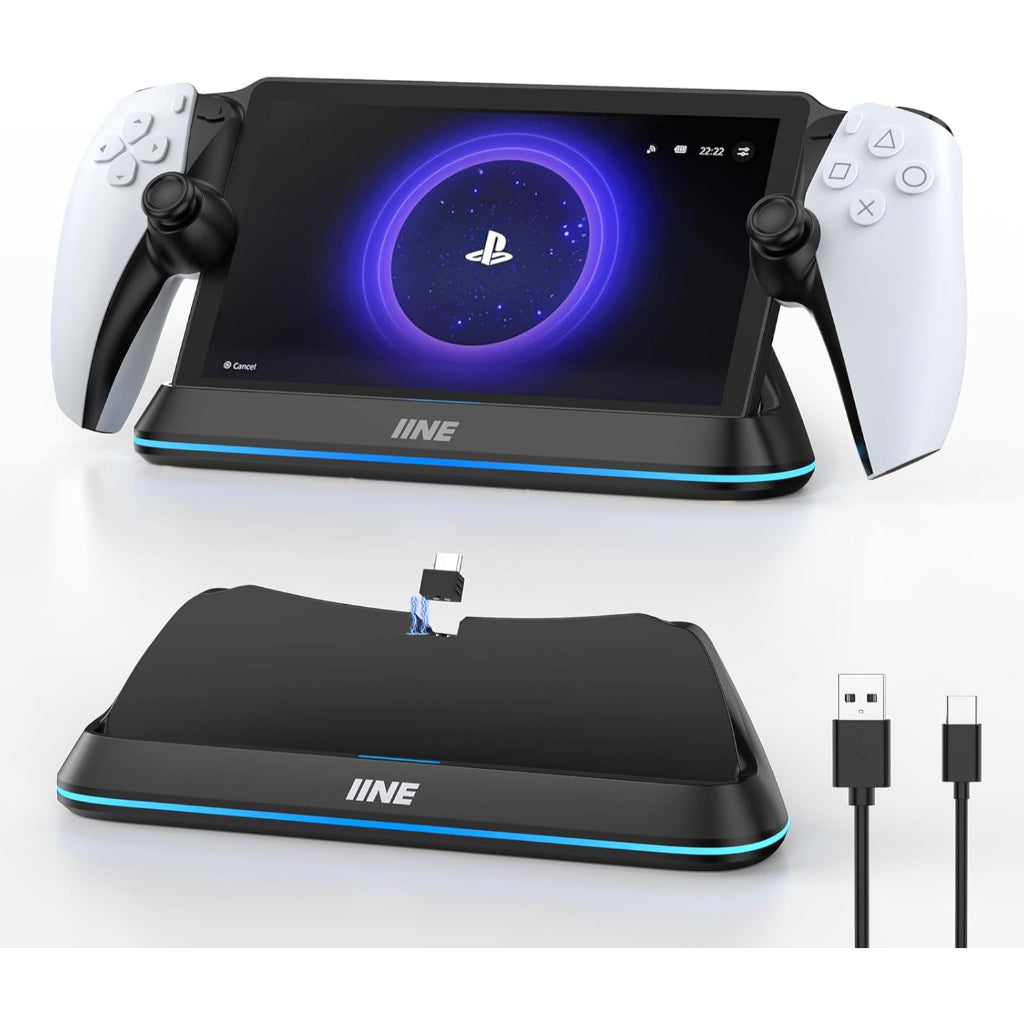 PS5 IINE Pin-Based Contact Charging Station for PlayStation Portal (Model L1005) - White