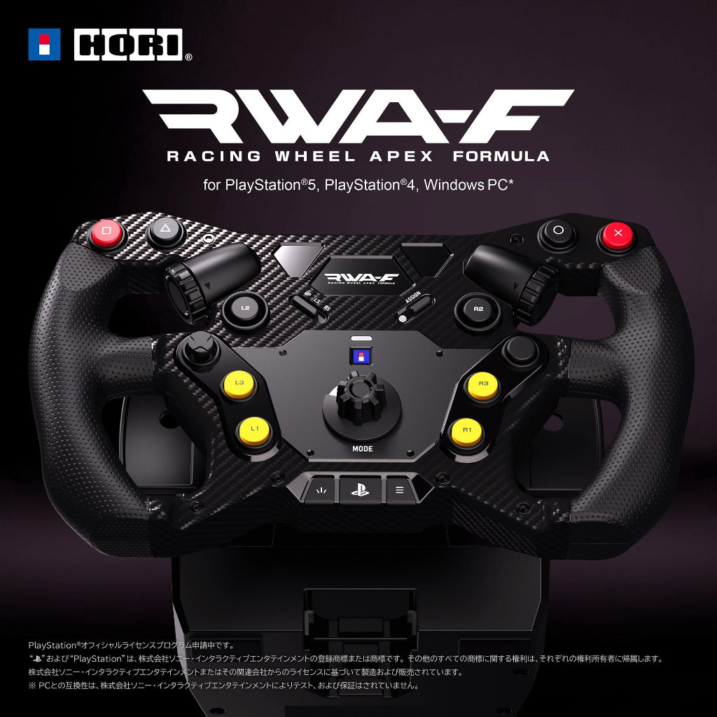HORI RWA-F Racing Wheel Apex Formula for PlayStation 5, PlayStation 4, and Windows PC (SPF-079A)