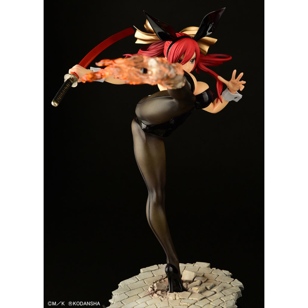 ORCATOYS Fairy Tail - Erza Scarlet High Kick Ver. Black Bunny Figurine