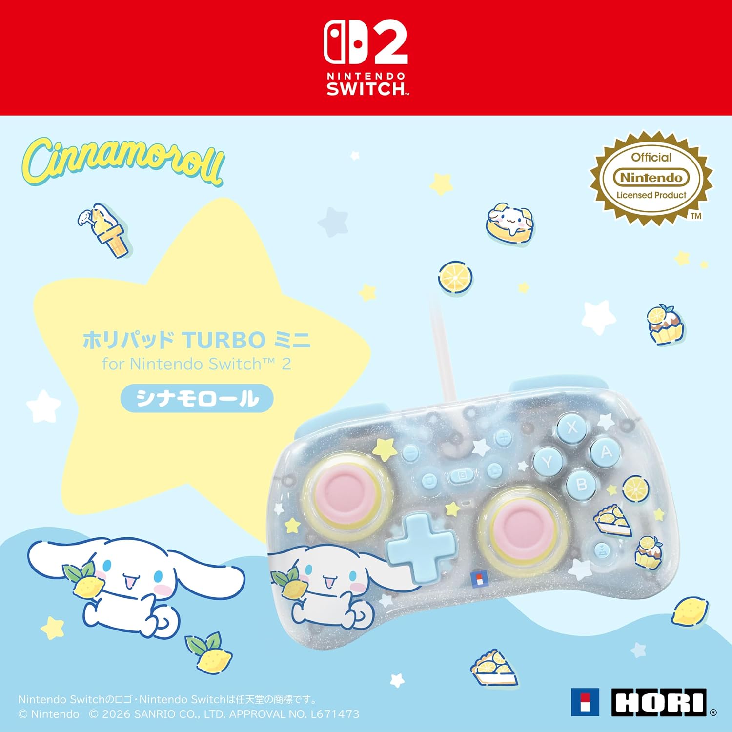 HORI HORIPAD Turbo Mini for Nintendo Switch 2 (Cinnamoroll Collection) (NSX-234A)