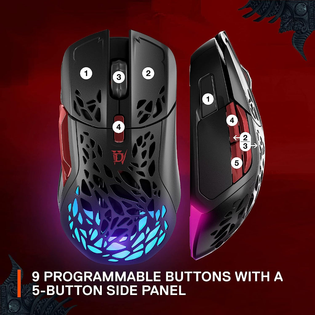 SteelSeries Aerox 5 Wireless Mouse - Diablo IV Edition