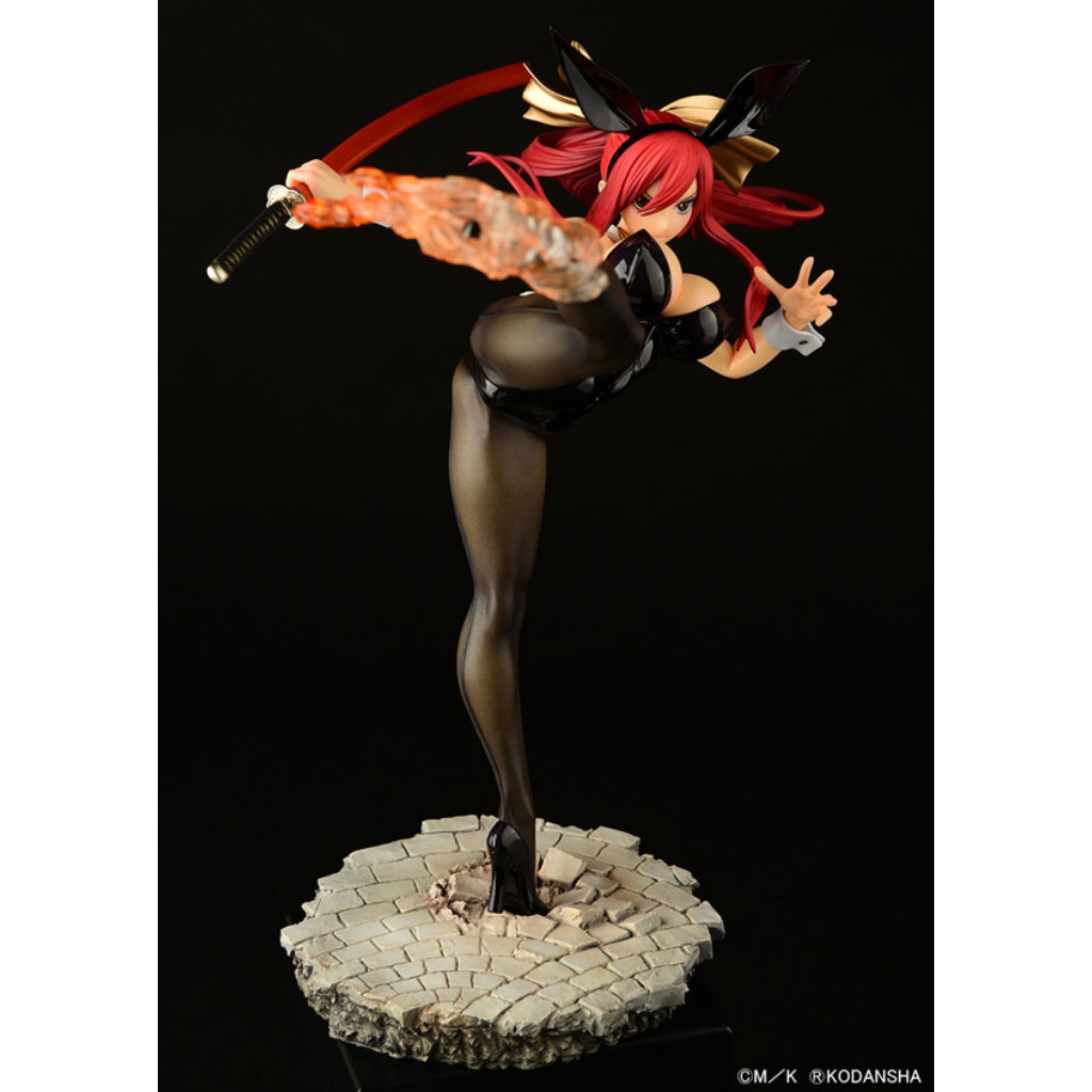 ORCATOYS Fairy Tail - Erza Scarlet High Kick Ver. Black Bunny Figurine