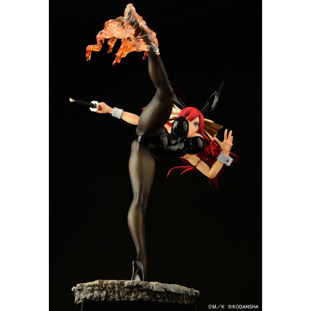 ORCATOYS Fairy Tail - Erza Scarlet High Kick Ver. Black Bunny Figurine