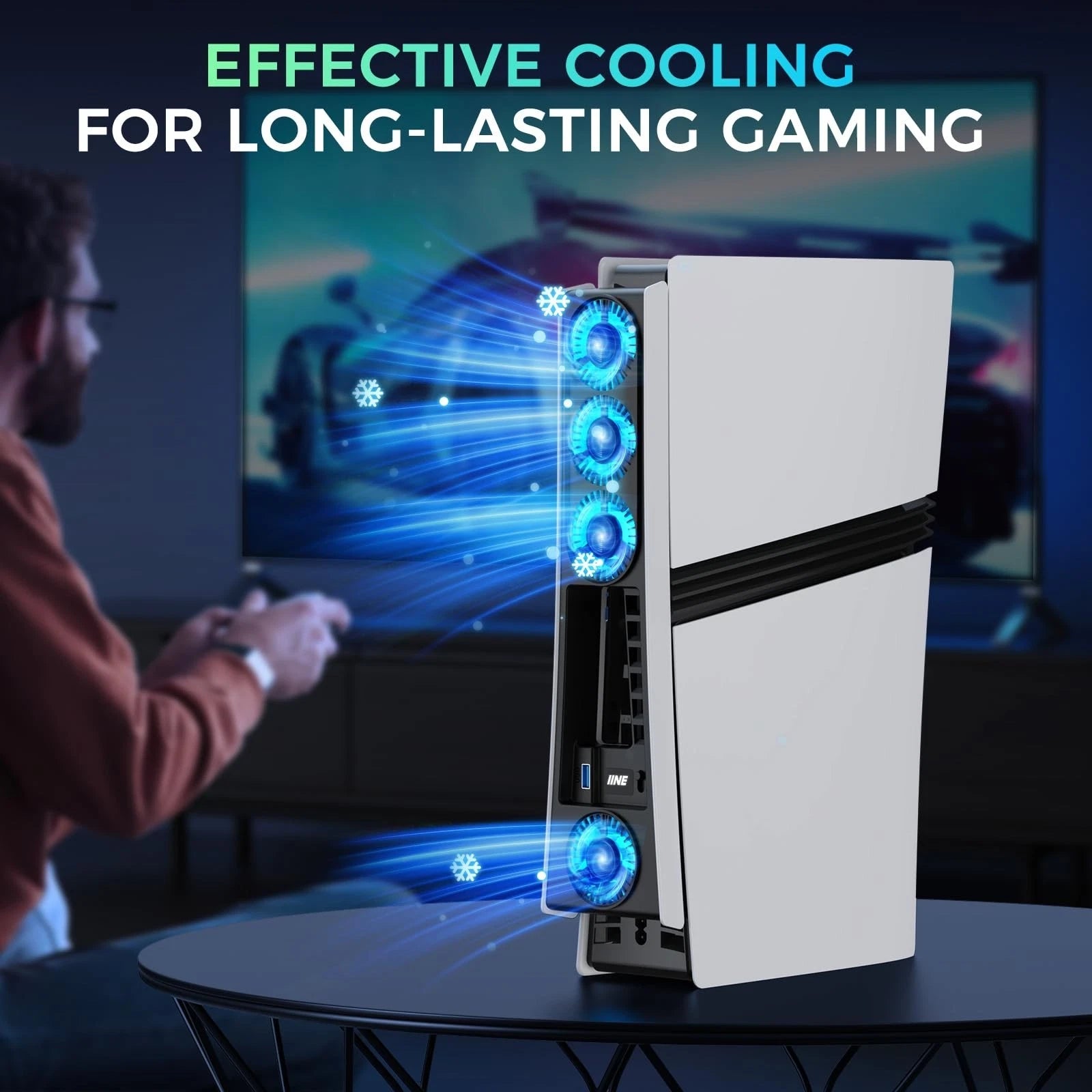IINE PS5 Pro Cooling Fan White
