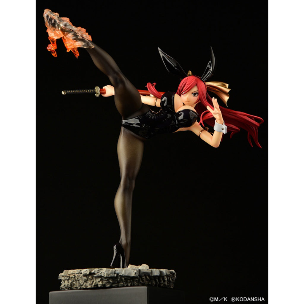 ORCATOYS Fairy Tail - Erza Scarlet High Kick Ver. Black Bunny Figurine