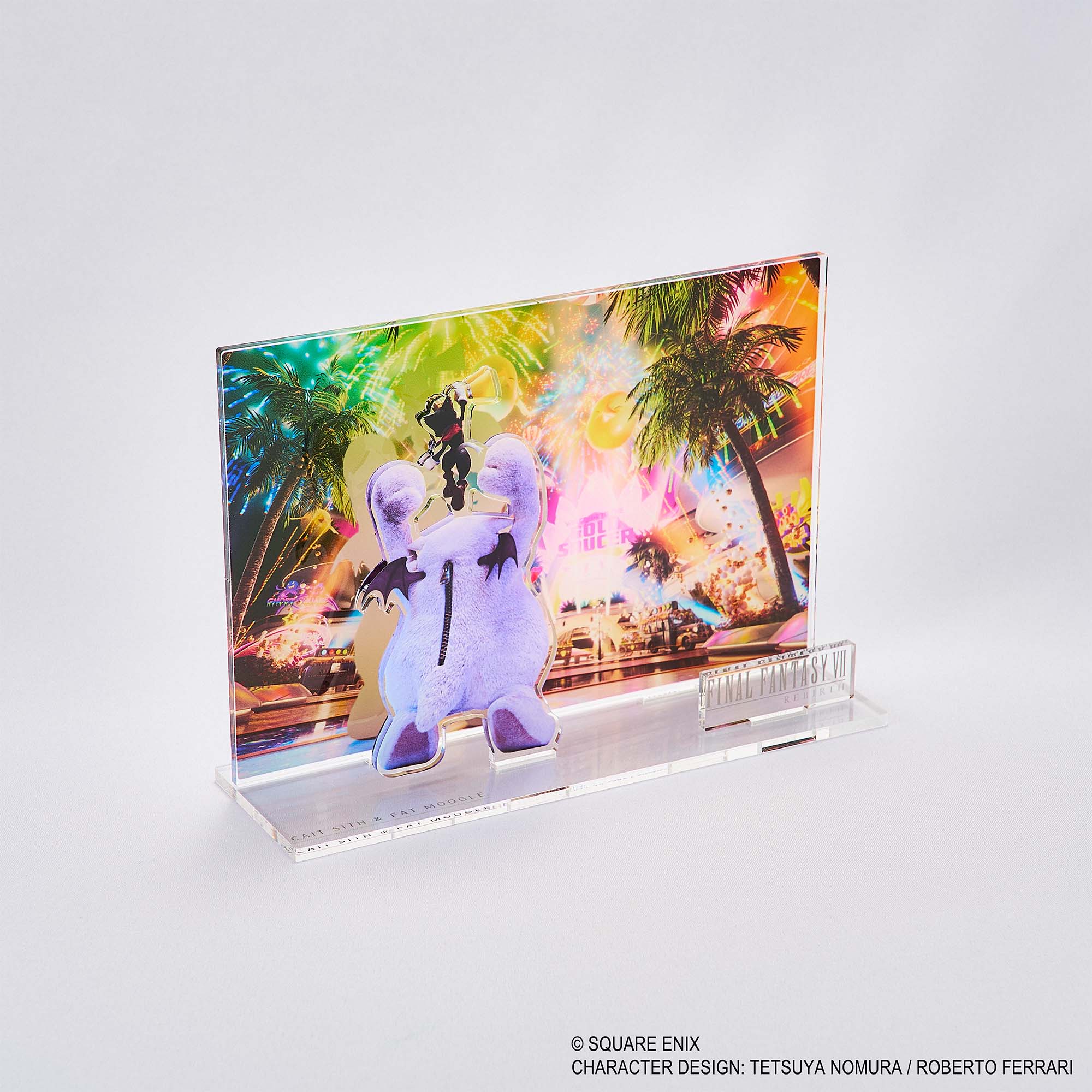 Final Fantasy VII Rebirth Acrylic Diorama - Cait Sith & Fat Moogle Key Art