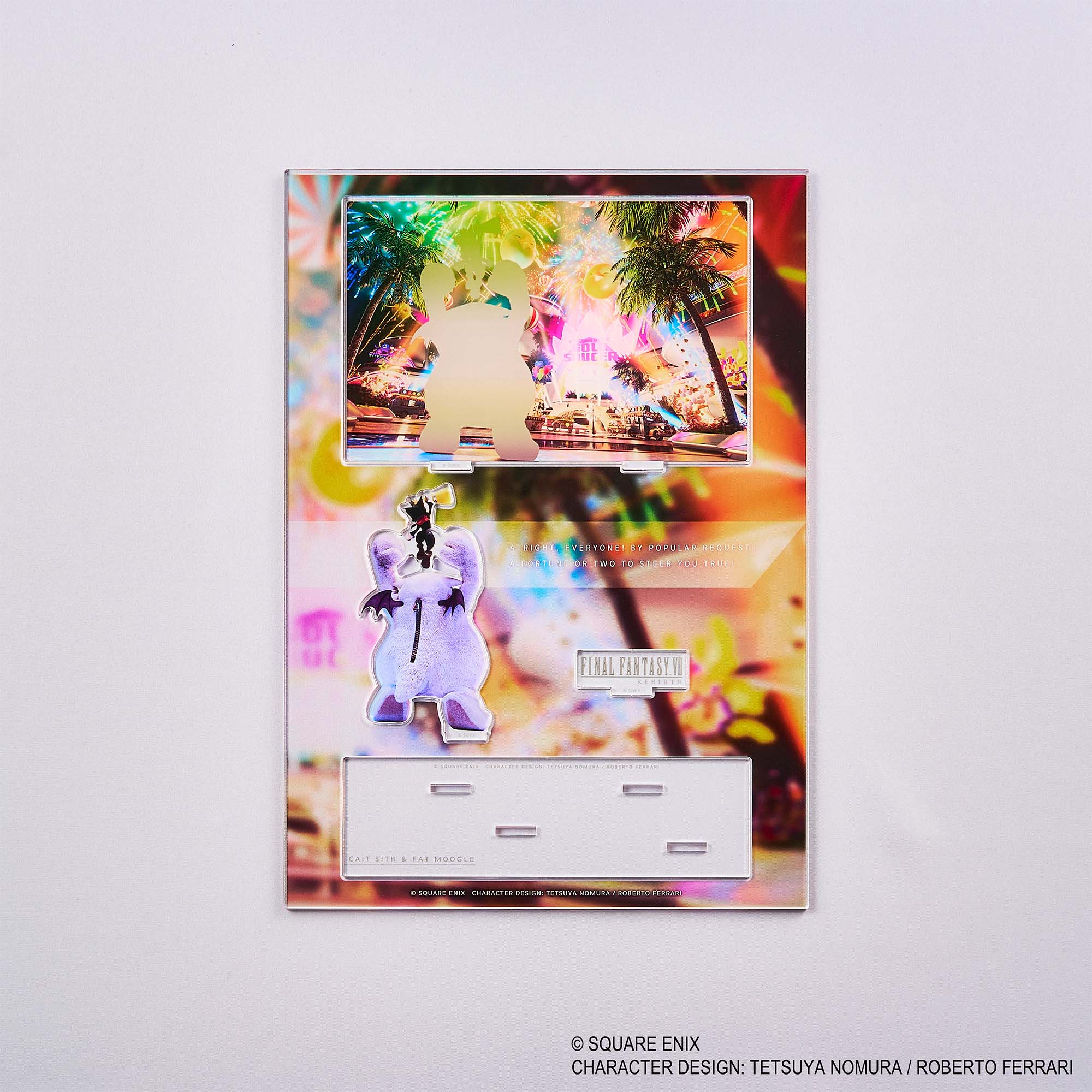 Final Fantasy VII Rebirth Acrylic Diorama - Cait Sith & Fat Moogle Key Art