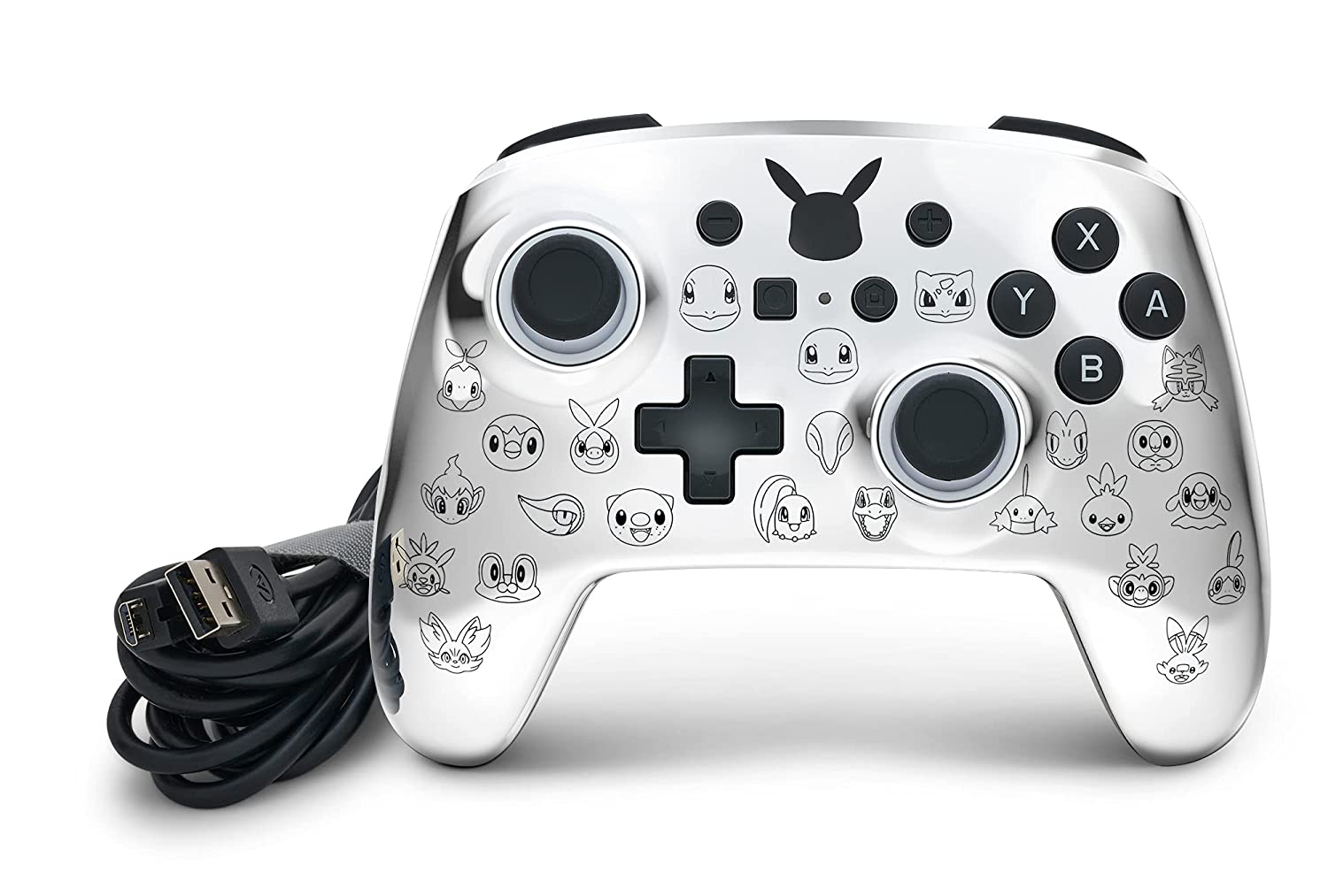 PowerA NSW Enhanced Wired Controller - Pikachu Black & Silver