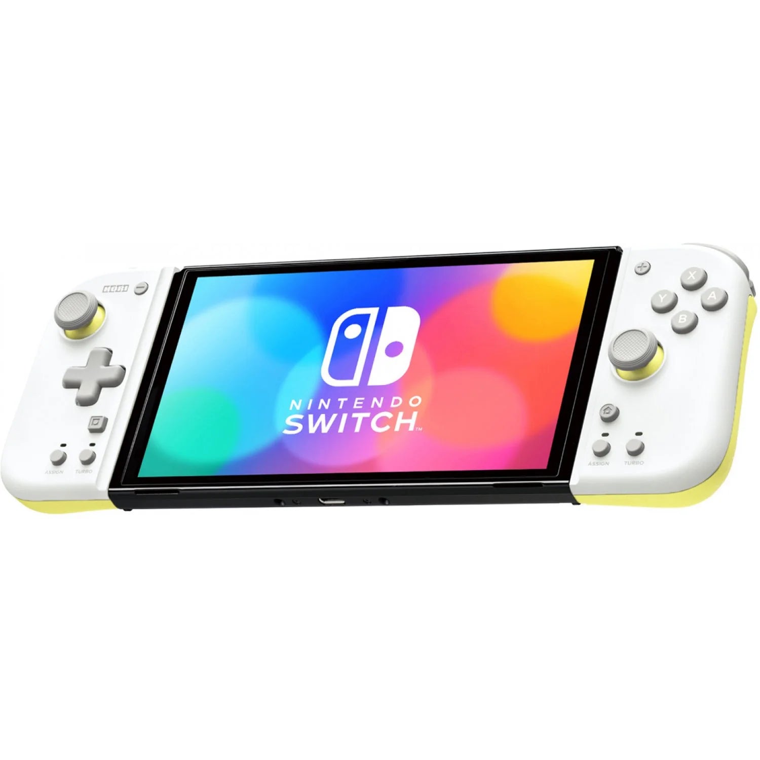 HORI Split Pad Compact for Nintendo Switch/OLED (Light Gray & Yellow) (NSW-373)