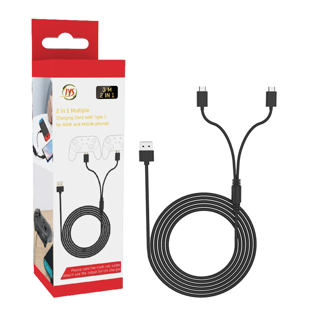 JYS NSW 2 in 1 Charging Cord USB Cable 3M (JYS-NS195)