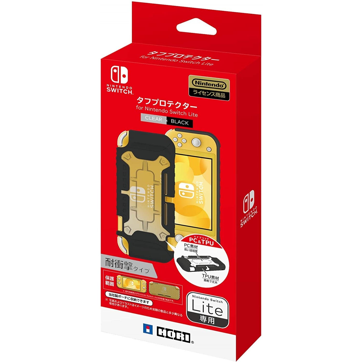 HORI NS2‐028A Tough Case for Nintendo Switch Lite (Clear x Black)