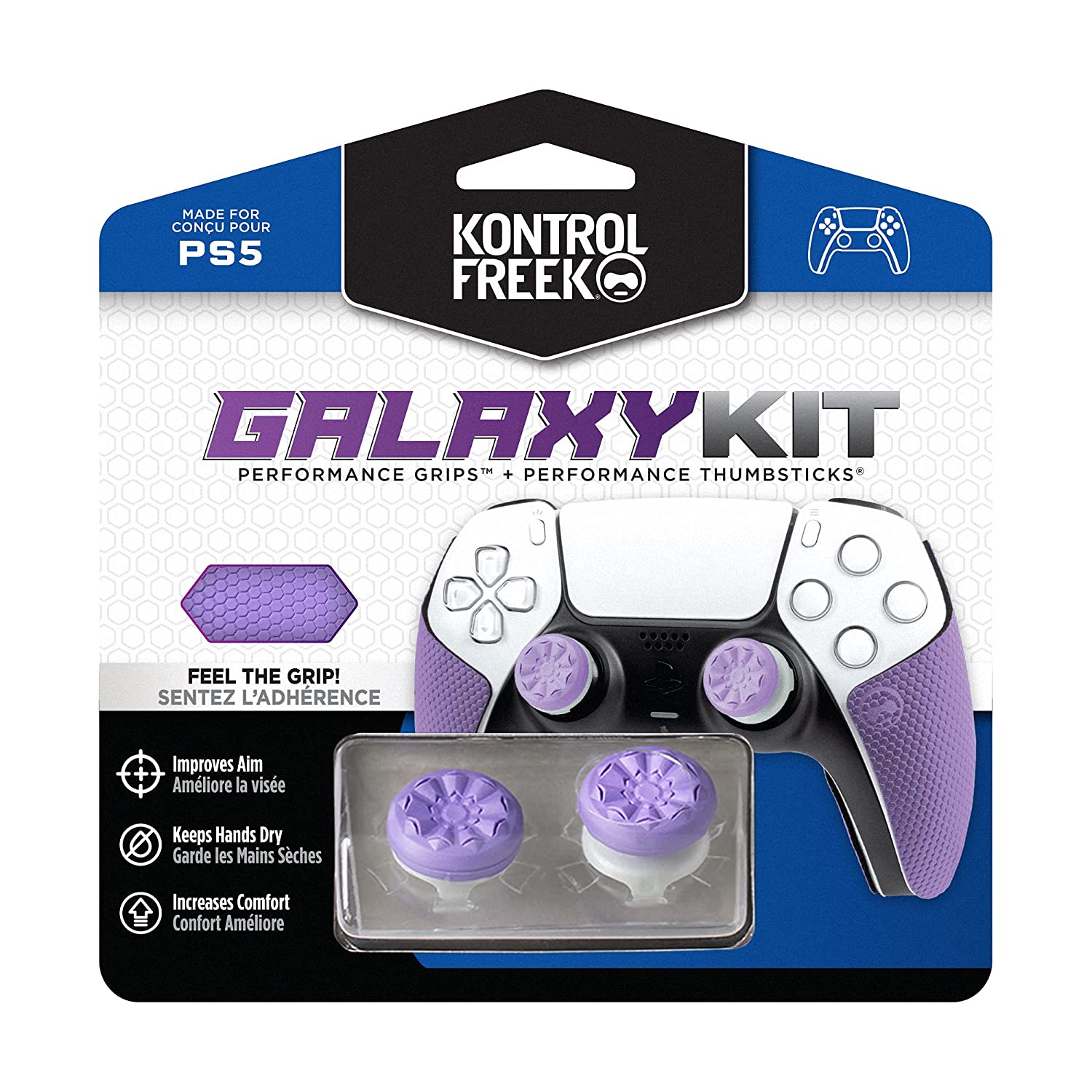 KontrolFreek PS5 Performance Galaxy Kit (Grip + Thumbsticks) Purple