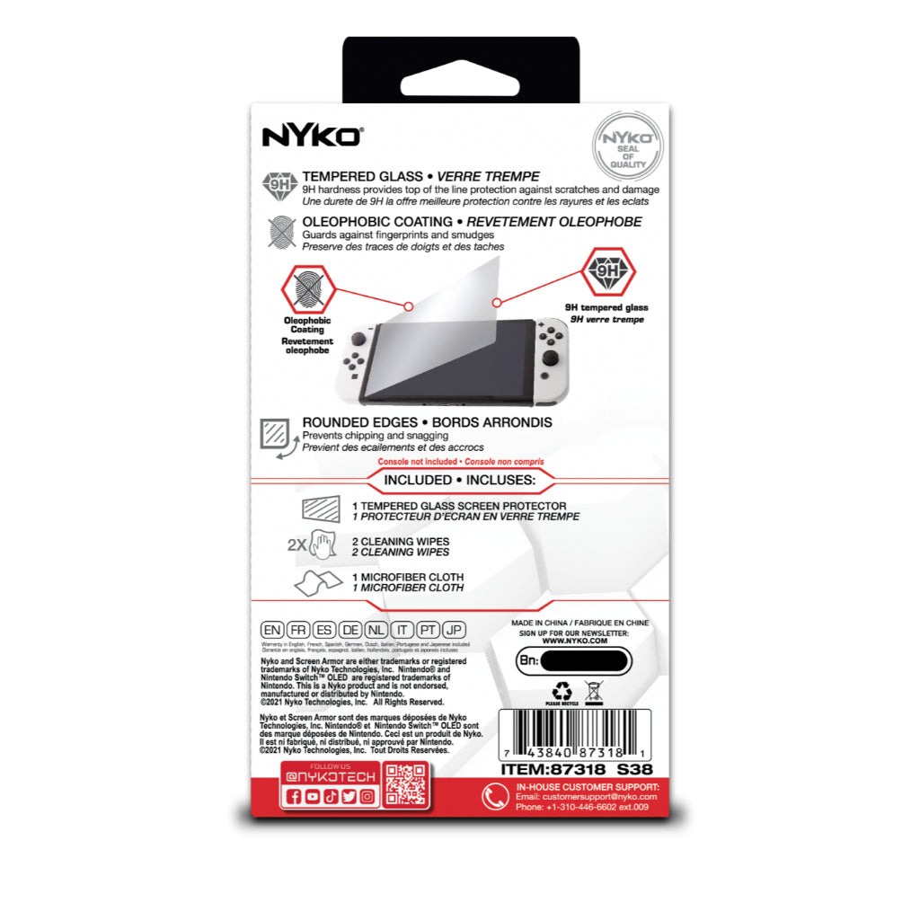 Nyko NSW OLED Screen Armor Tempered Glass Protector