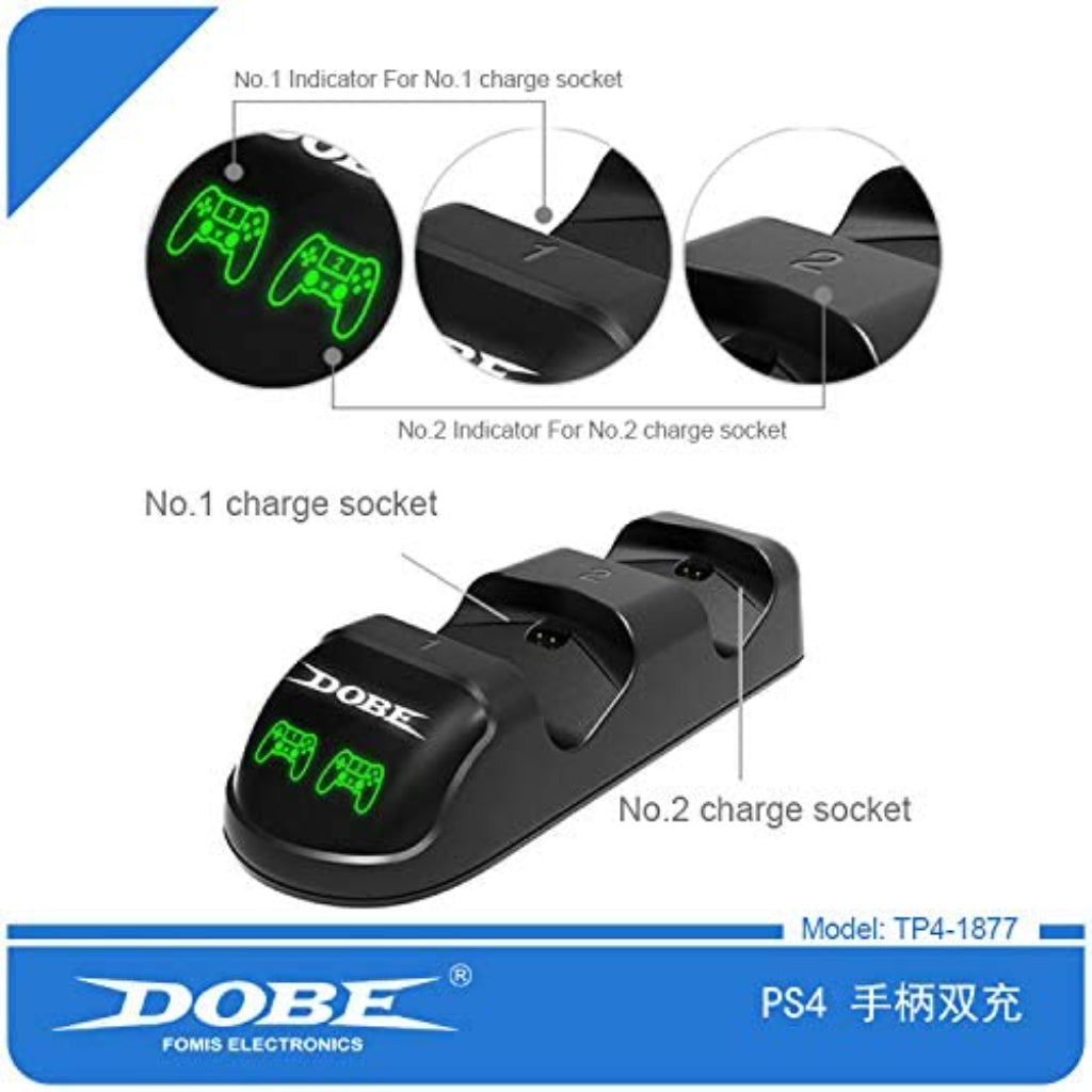 DOBE PS4 Dual Charging Dock for Wireless Controller (TP4-1877)