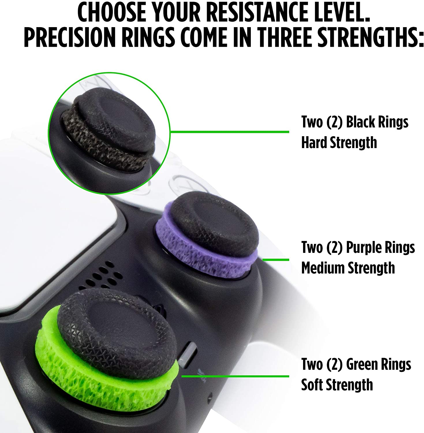KontrolFreek Precision Rings Mixed Pack (Green, Black, Purple)