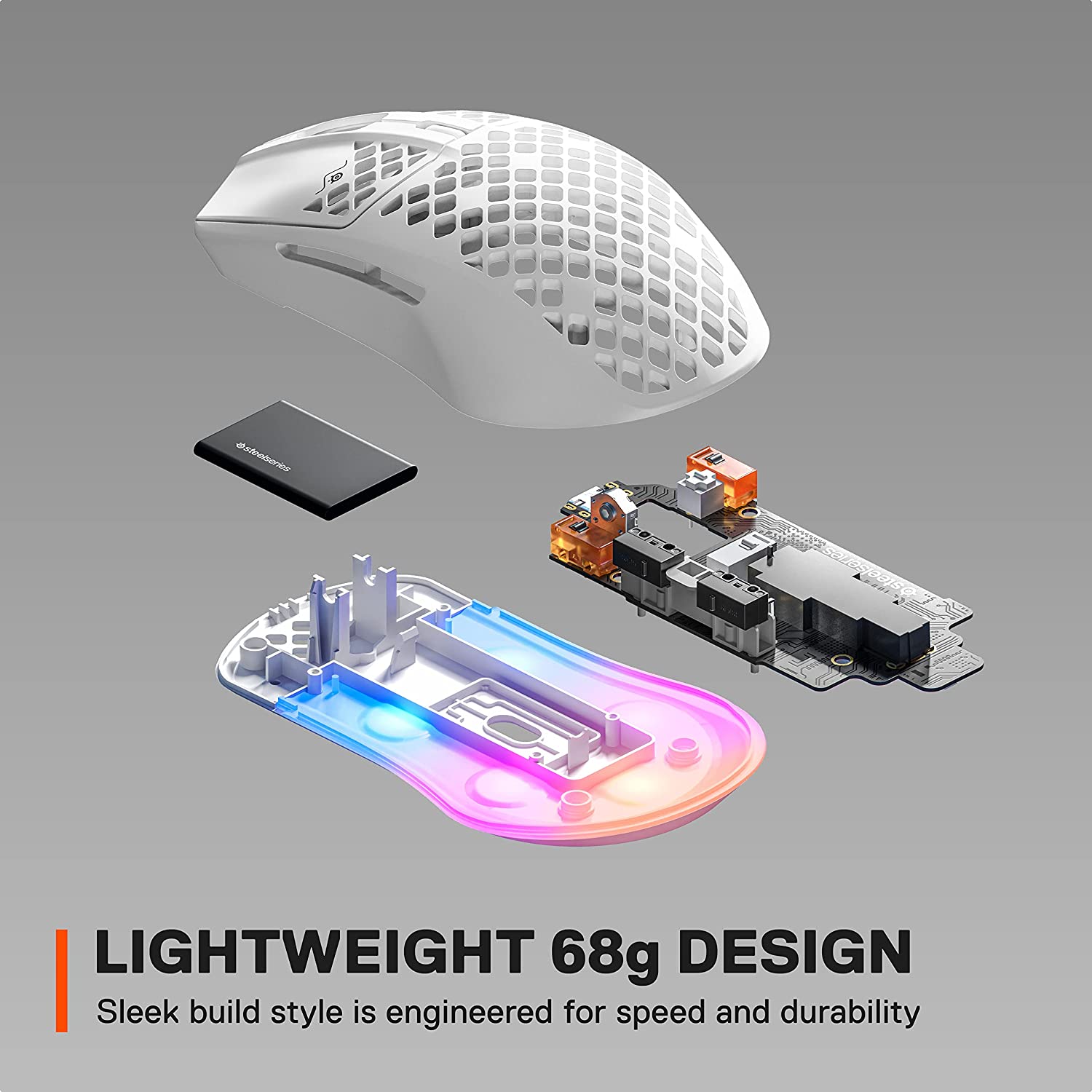 SteelSeries Aerox 3 Wireless Ultra Lightweight Gaming Mouse - Snow