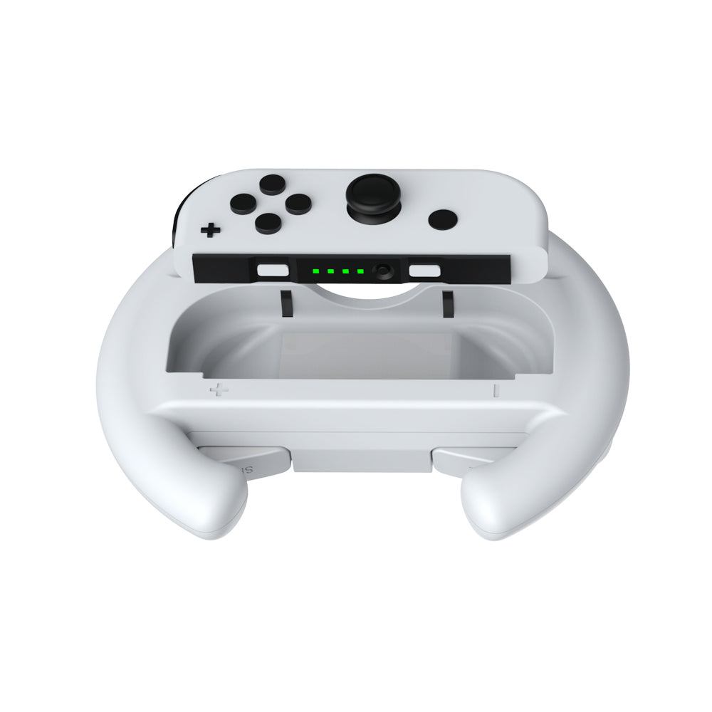 DOBE NSW/NSW OLED Joy-con Controller Racing Wheel White