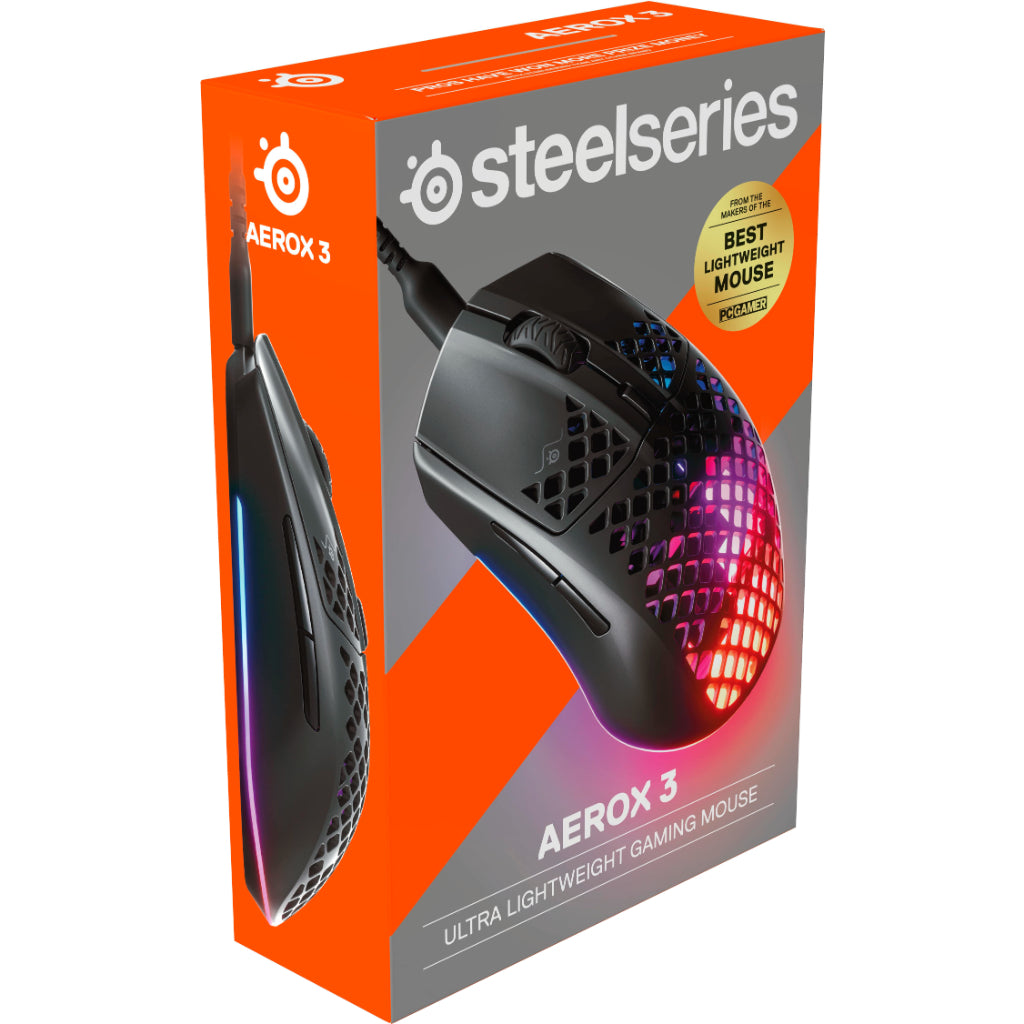 SteelSeries Aerox 3 Ultra Lightweight Gaming Mouse - Onyx
