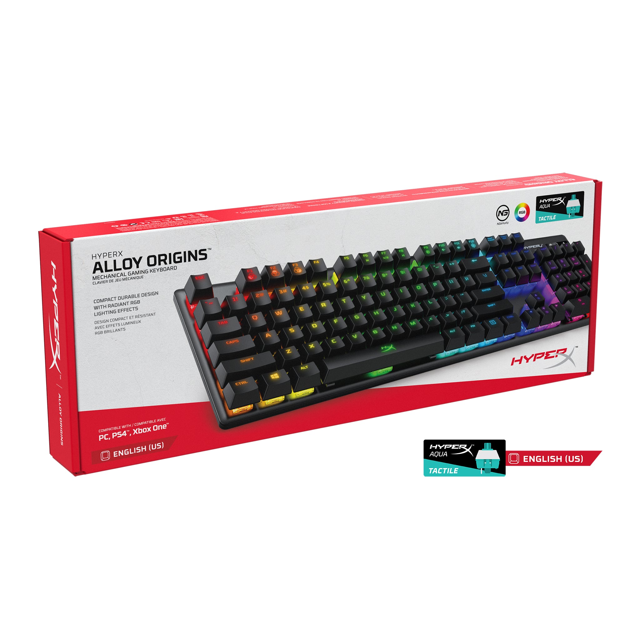 HyperX Alloy Origins RGB Mechanical Gaming Keyboard (Aqua Switches)