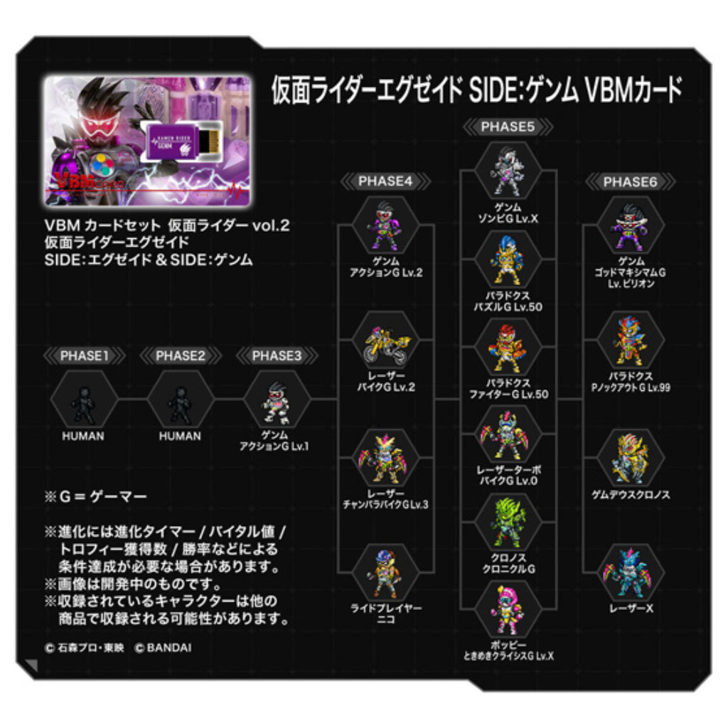 Bandai VBMcard Set Kamen Rider Vol.2 Kamen Rider Ex-Aid Side: Ex-Aid & Side:Genm
