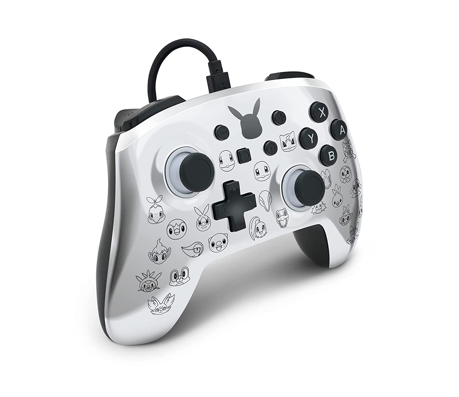PowerA NSW Enhanced Wired Controller - Pikachu Black & Silver