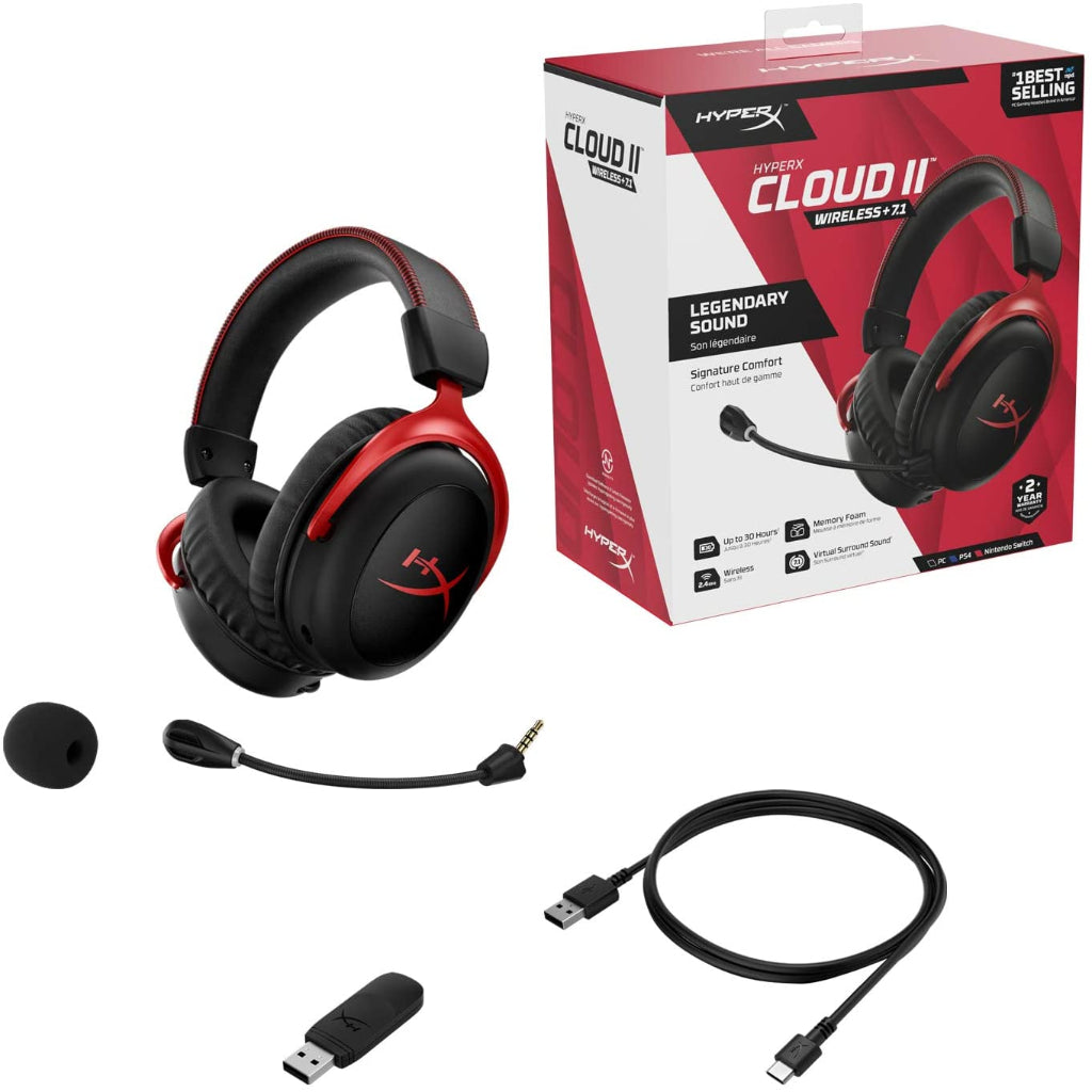 HyperX Cloud II Blk/Red Wireless Gaming Headset