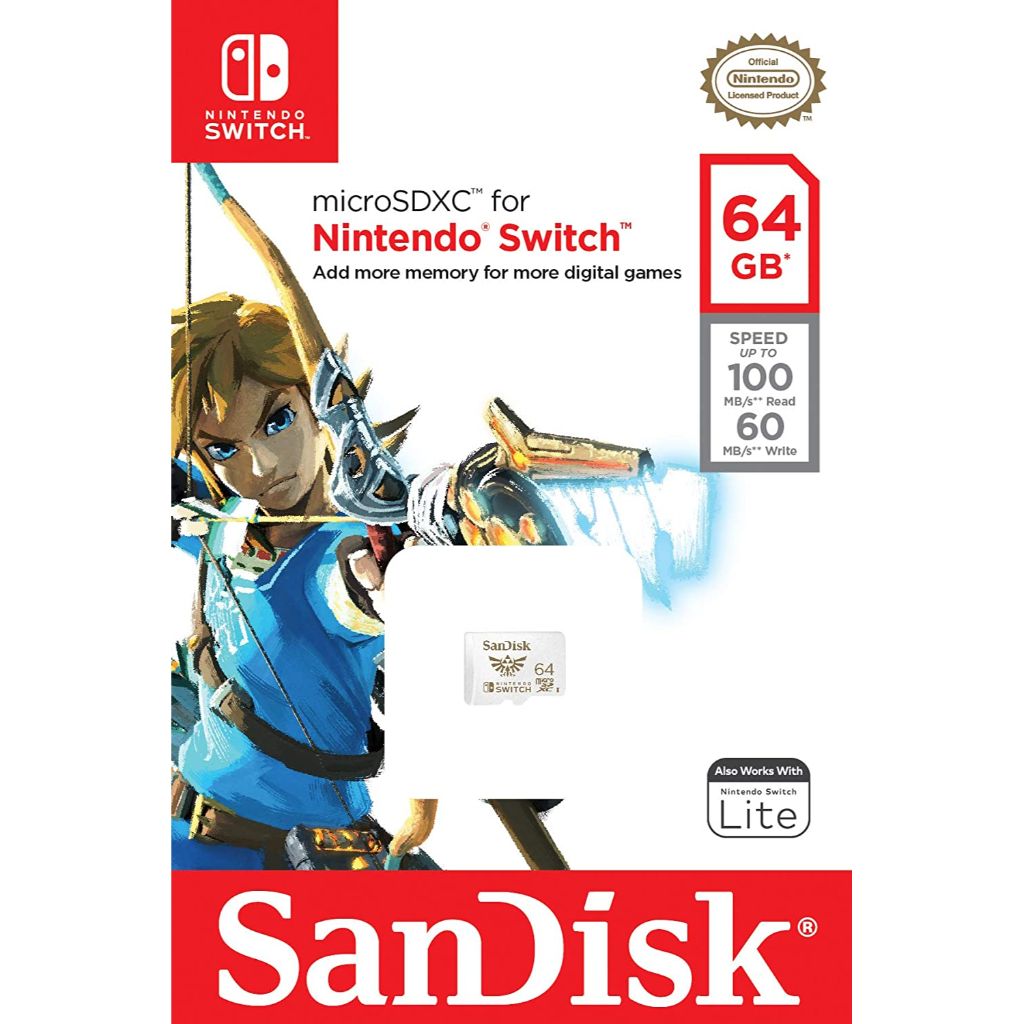 SanDisk 64GB micro SDXC for Nintendo Switch (Zelda Design)