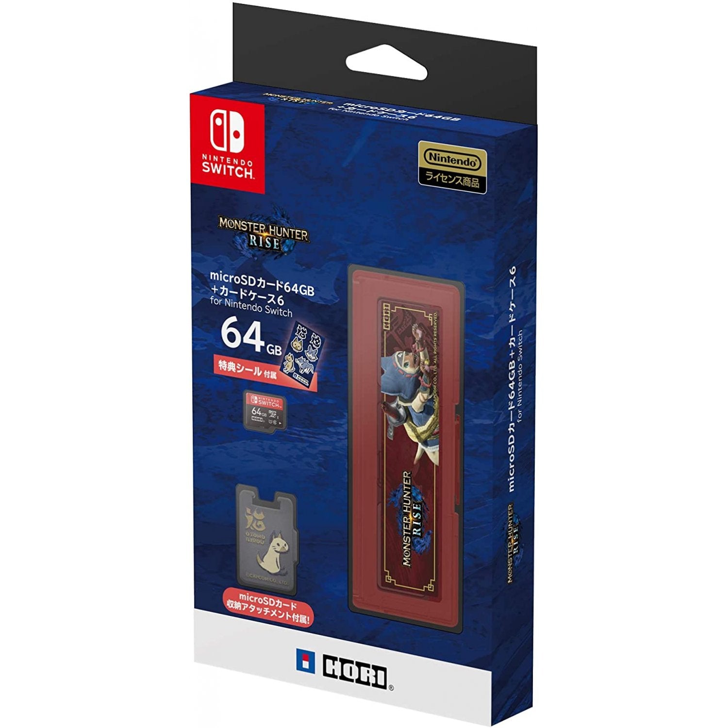 HORI NSW Monster Hunter Rise microSD Card 64GB & Card Case for 6 (AD19-001)