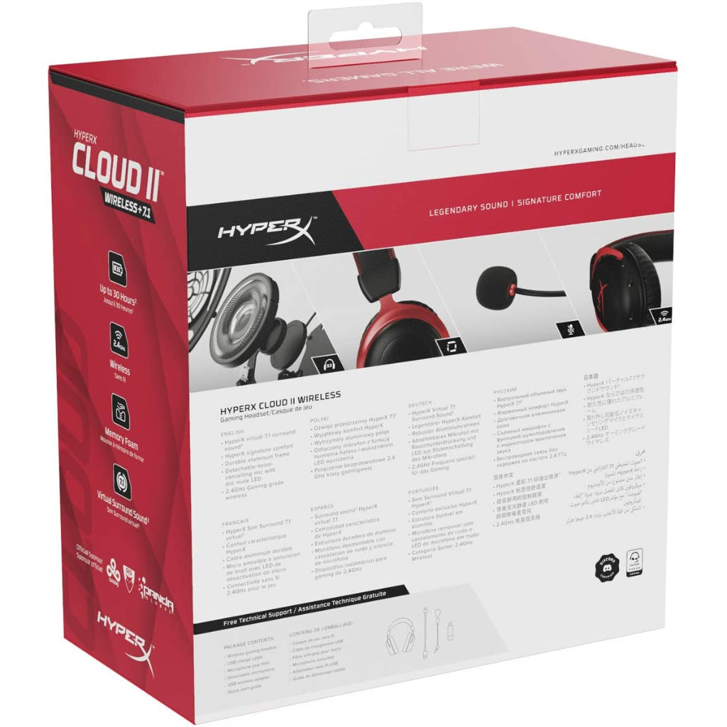 HyperX Cloud II Blk/Red Wireless Gaming Headset