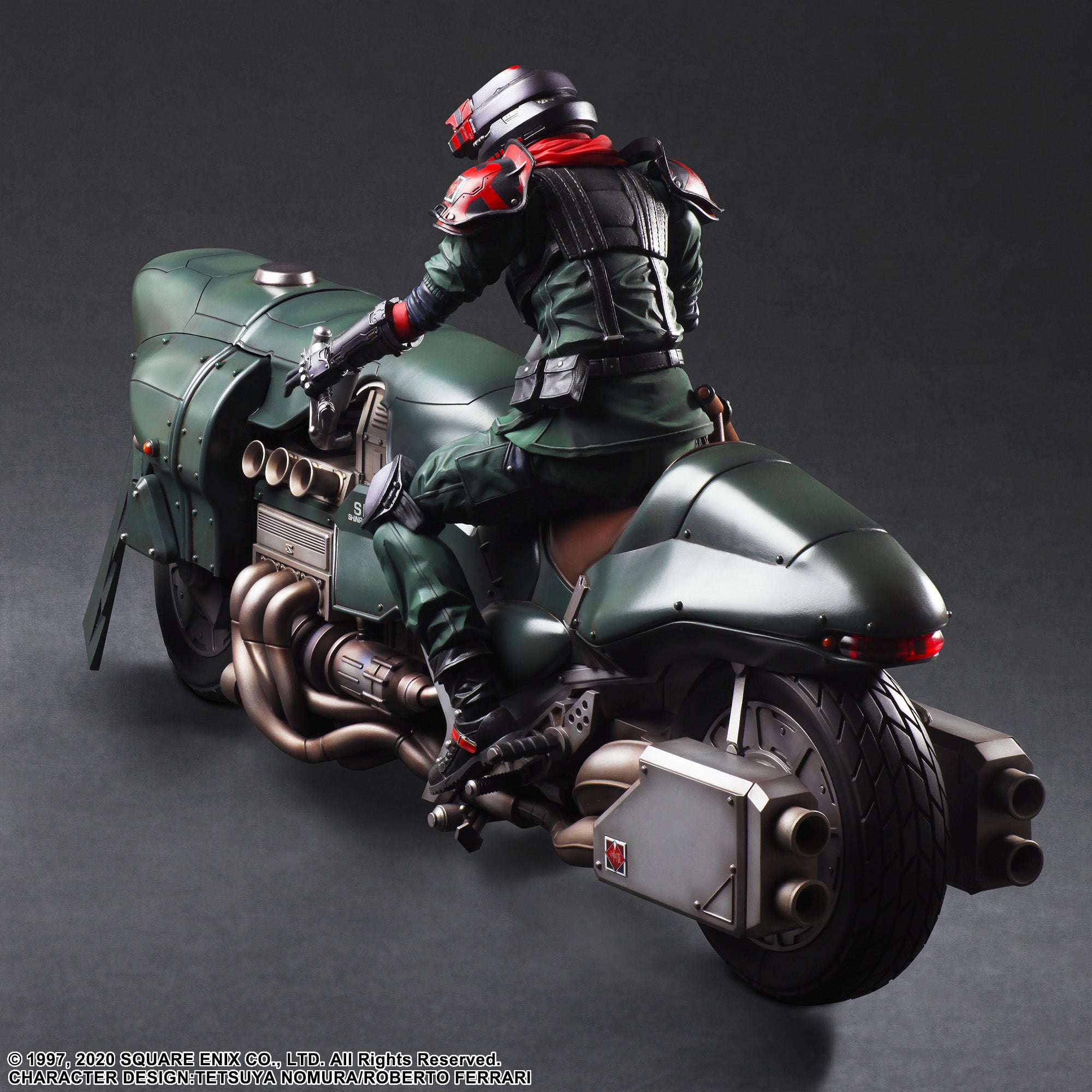 Square Enix Final Fantasy VII Remake Play Arts Kai Action Figure - Shinra Elite Security Officer & Motorcycle Set