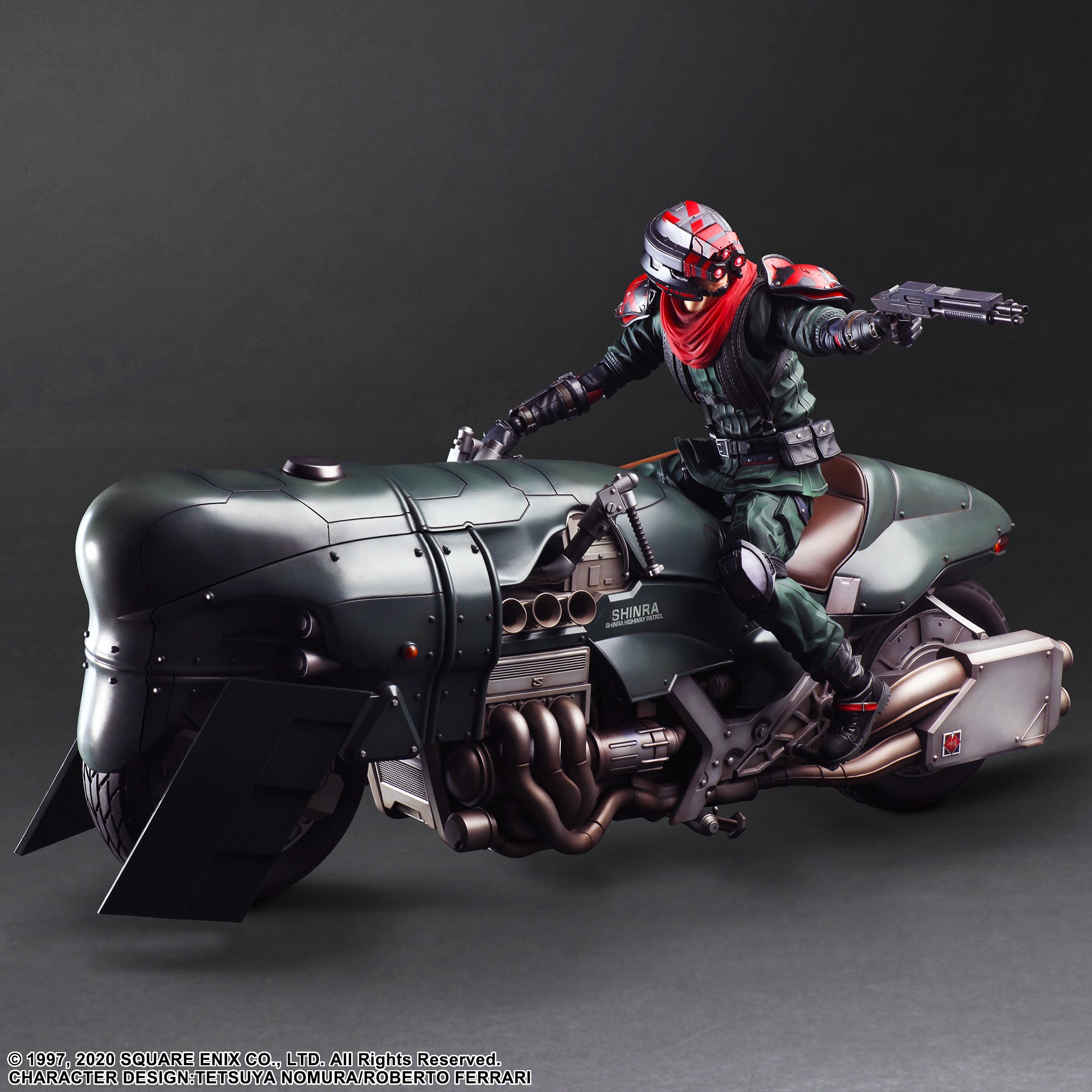 Square Enix Final Fantasy VII Remake Play Arts Kai Action Figure - Shinra Elite Security Officer & Motorcycle Set