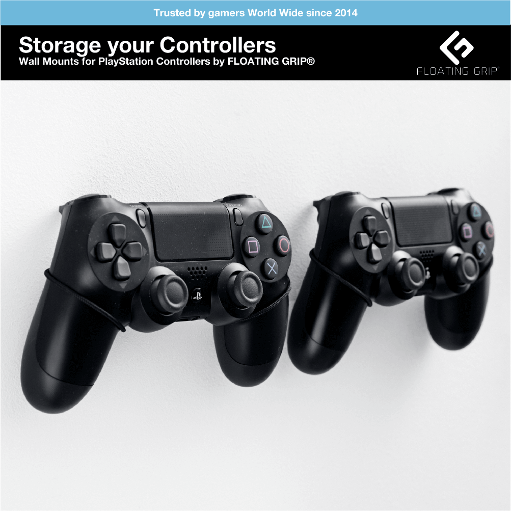 Floating Grip PS4 2x Controllers Smart Wall Mounts