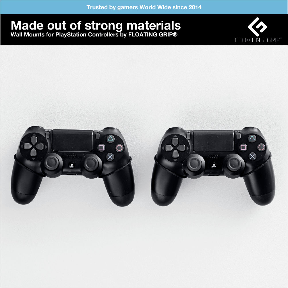 Floating Grip PS4 2x Controllers Smart Wall Mounts