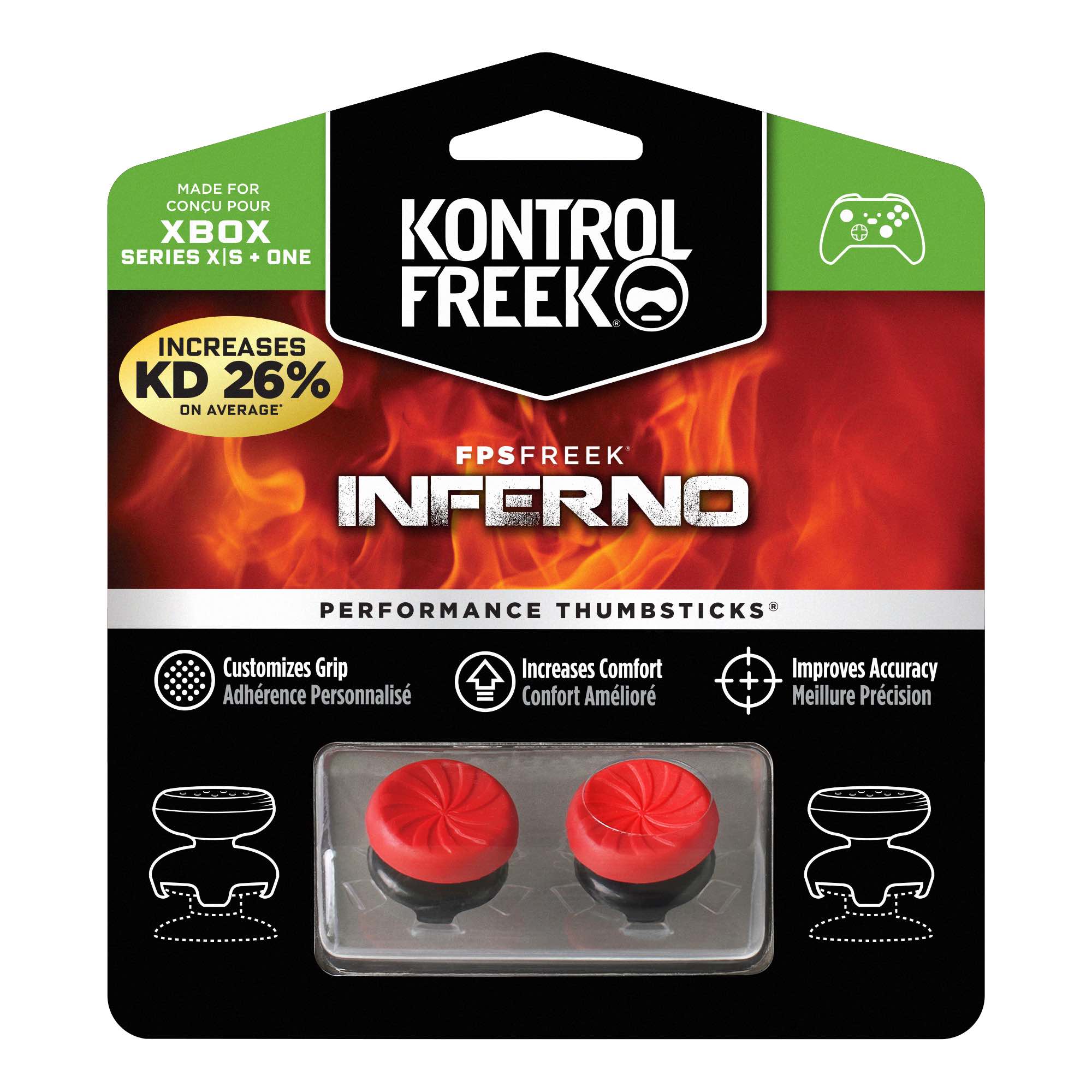 KontrolFreek FPS Freek Vortex for Playstation 4 (PS4) and Playstation 5  (PS5) Controller | Performance Thumbsticks | 1 High-Rise Convex, 1 Mid-Rise