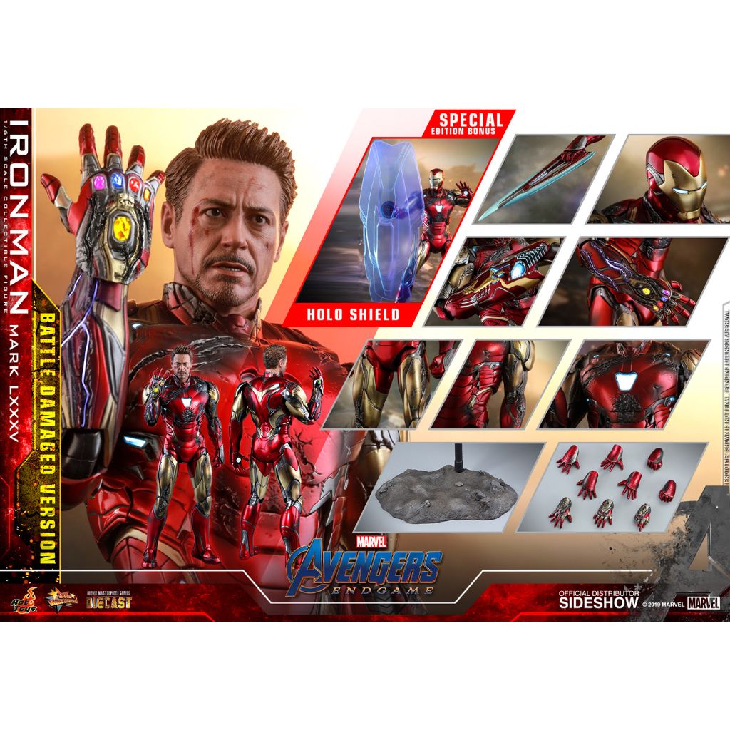 Hot Toys MMS543D33 1/6 Iron Man Mark LXXXV Battle Damaged Version Avengers Endgame