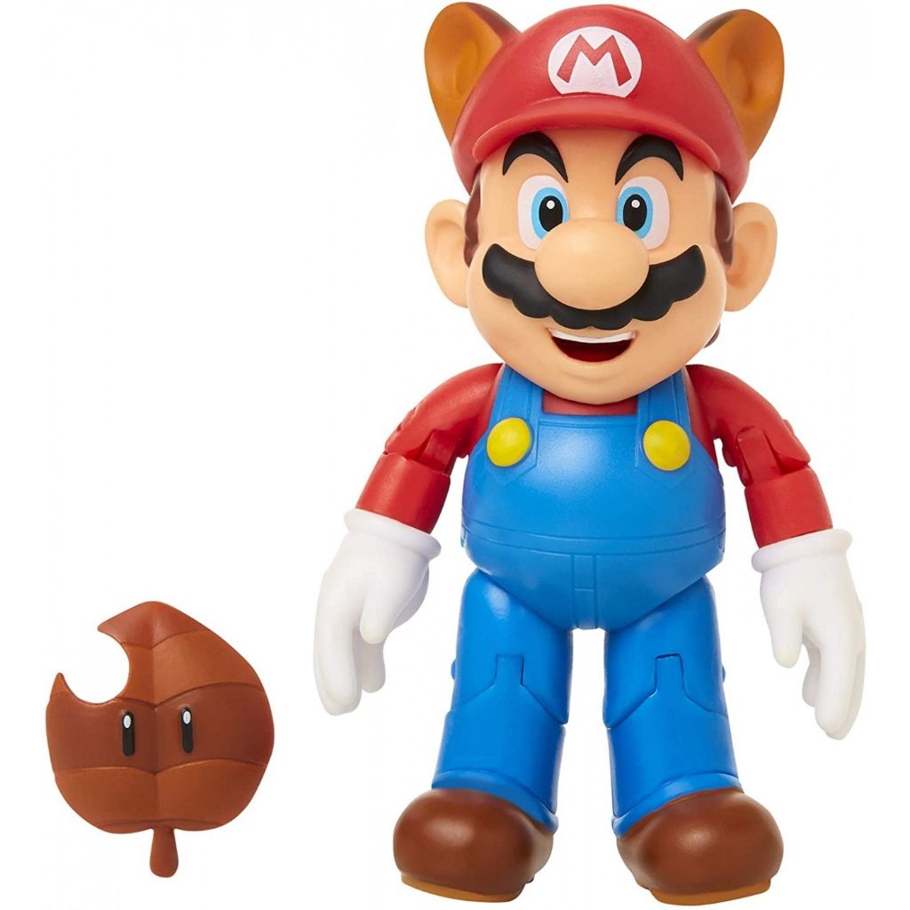 Jakks Pacific 40560 Raccoon Mario With Super Leaf 4" Figurine Wave 20 Super Mario