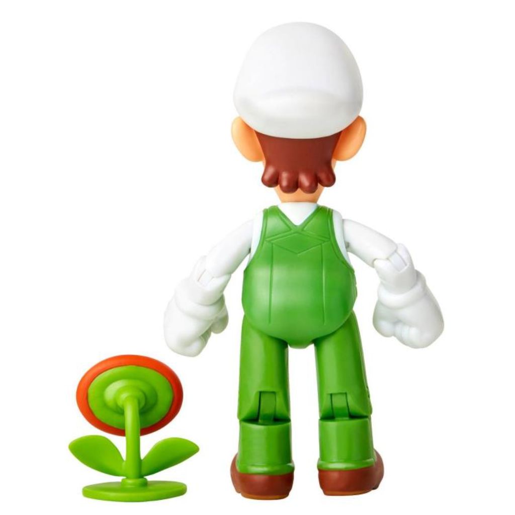 Jakks Pacific 40676 Fire Luigi With Fire Flower 4" Figurine Wave 22 Super Mario