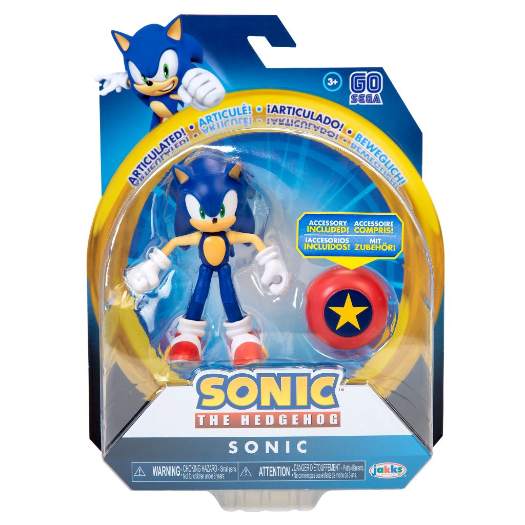 Jakks Pacific Sonic With Star Spring 4" Figurine Sonic The Hedgehog