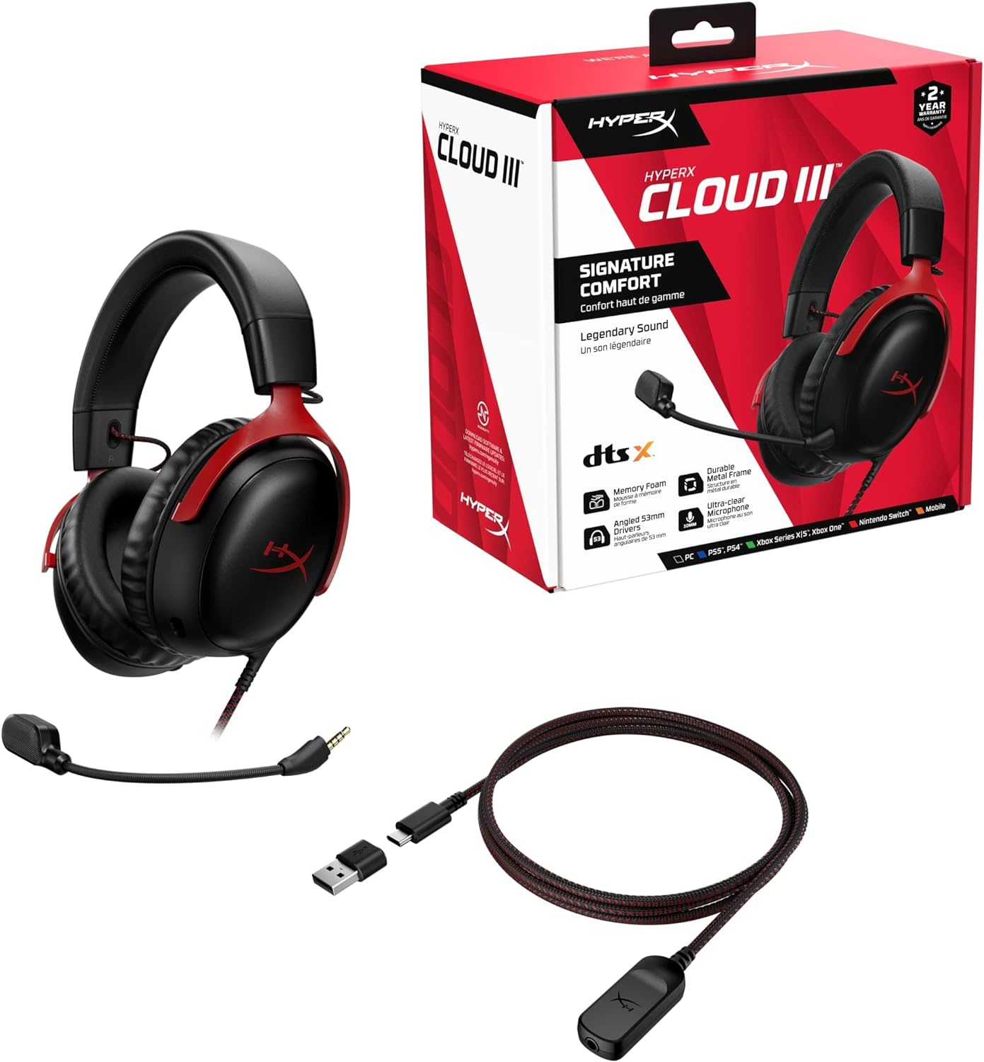 HyperX Cloud III Black/Red Gaming Headset