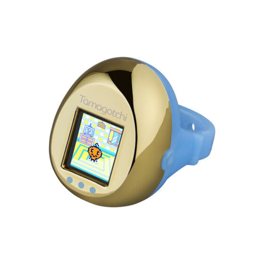 Tamagotchi Ring - Light Blue X Metallic Gold