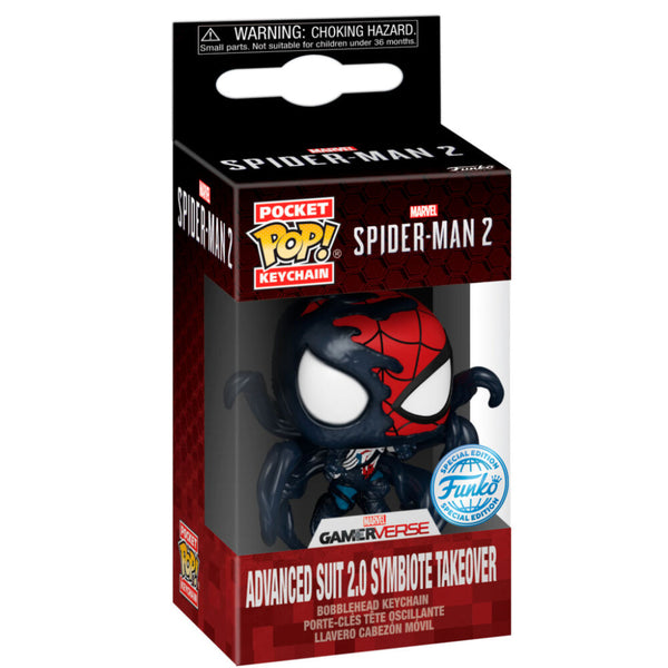 Funko Spider-Man 2 Advanced Suit 2.0 Symbiote Takeover Pocket Pop Keyc