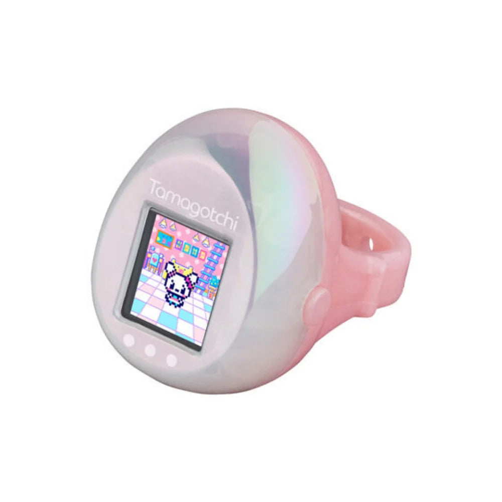 Tamagotchi Ring - Pink X Pearl White