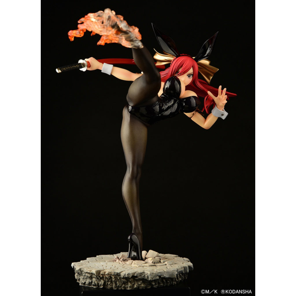 ORCATOYS Fairy Tail - Erza Scarlet High Kick Ver. Black Bunny Figurine