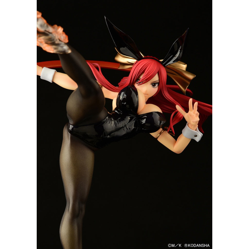 ORCATOYS Fairy Tail - Erza Scarlet High Kick Ver. Black Bunny Figurine