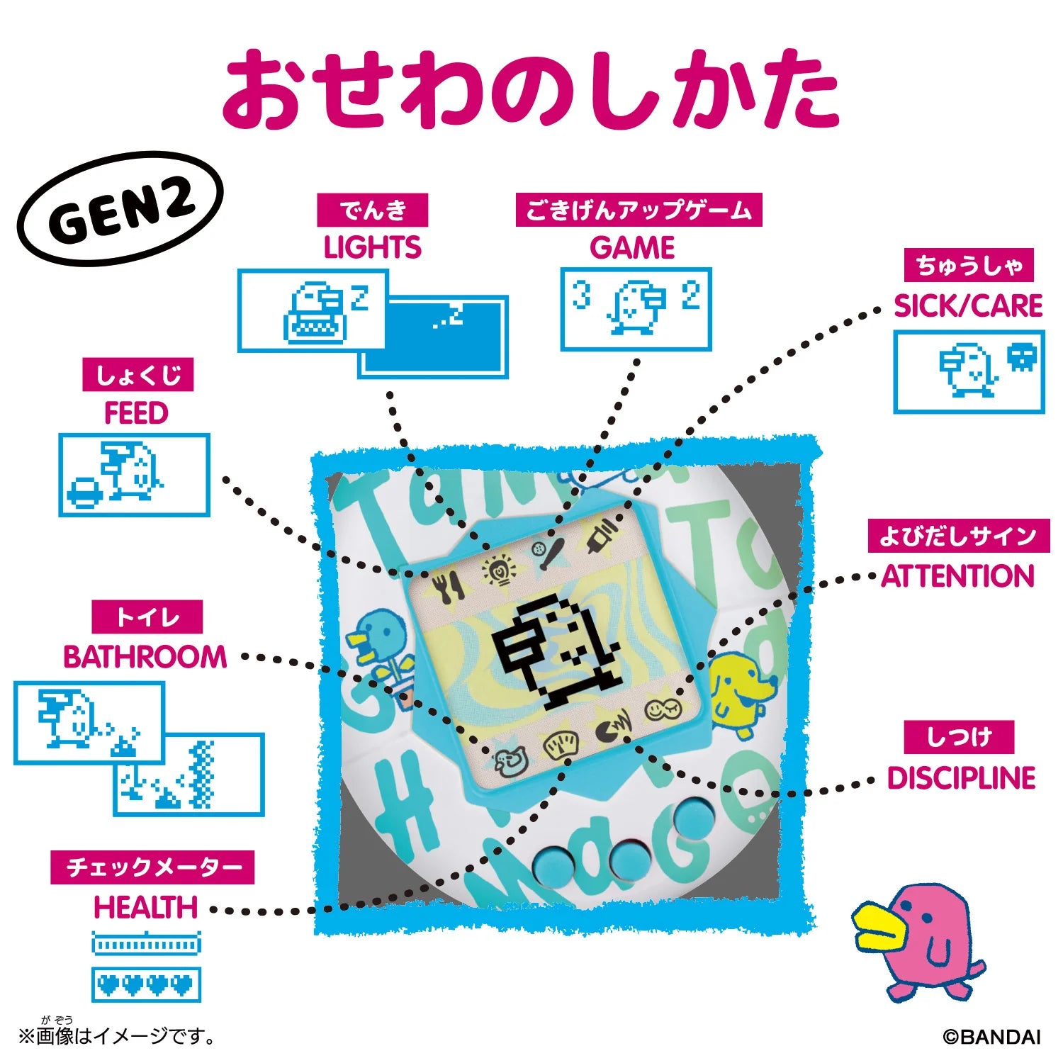 Bandai Original Tamagotchi Gen 2 - Tama Sewing