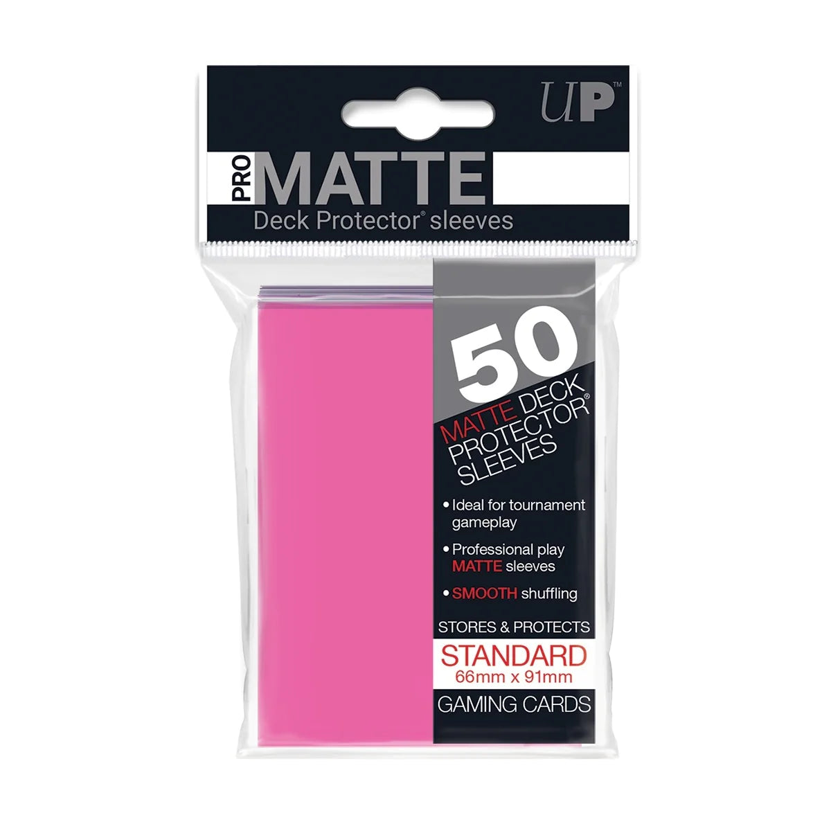 Ultra Pro Deck Protector Matte Bright Pink 50CT (Standard Size)